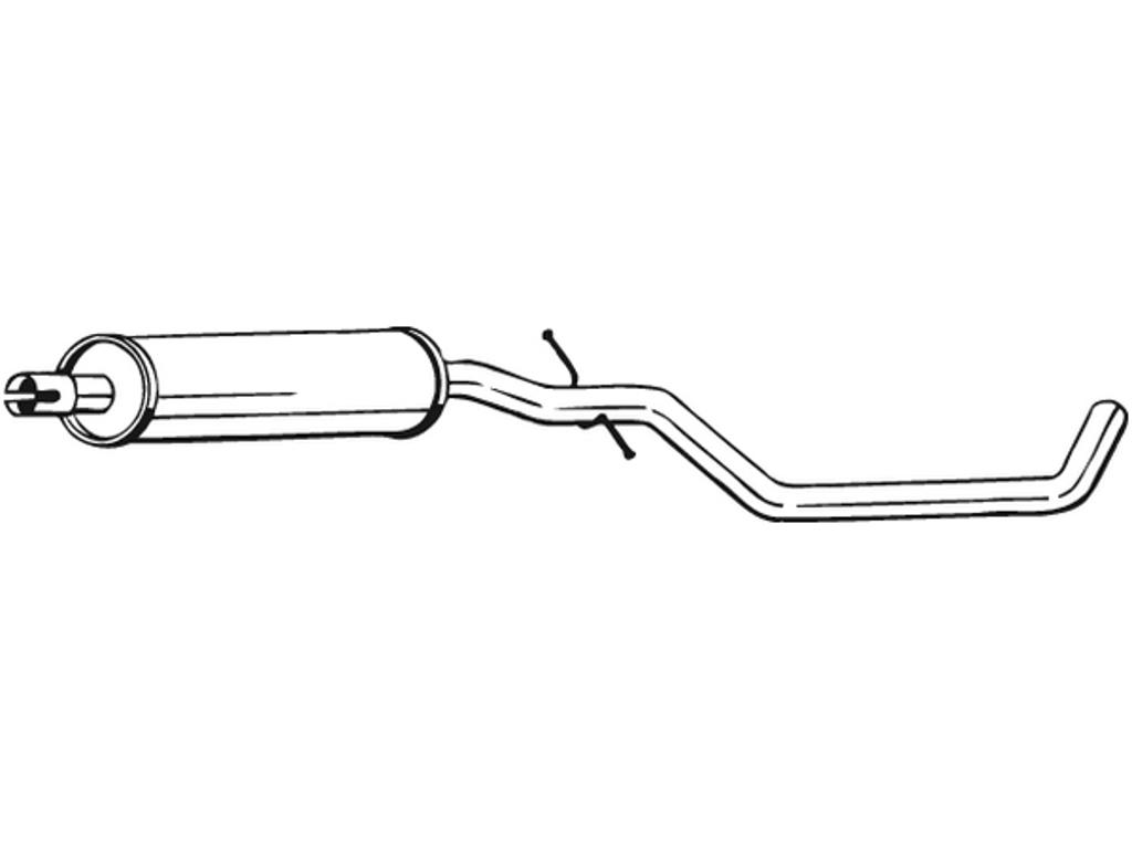 Centre Muffler, See accessories list for additionally required parts:  