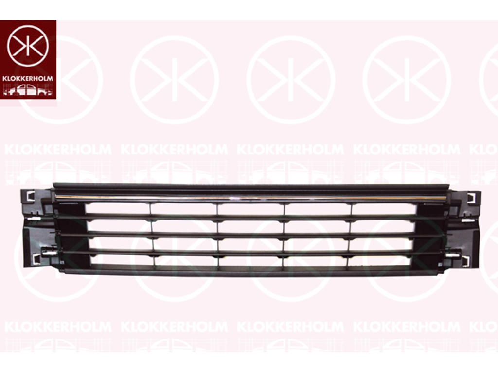 Ventilation Grilles, bumper, Front, not for trim level: Blue Motion , Centre Section, chrome/black