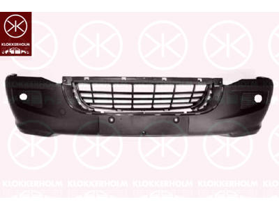 Bumper, Front, black, with hole(s) for fog lights