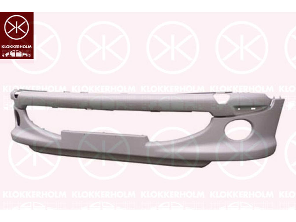Bumper, Partial primed, Front, with spoiler, with hole(s) for fog lights