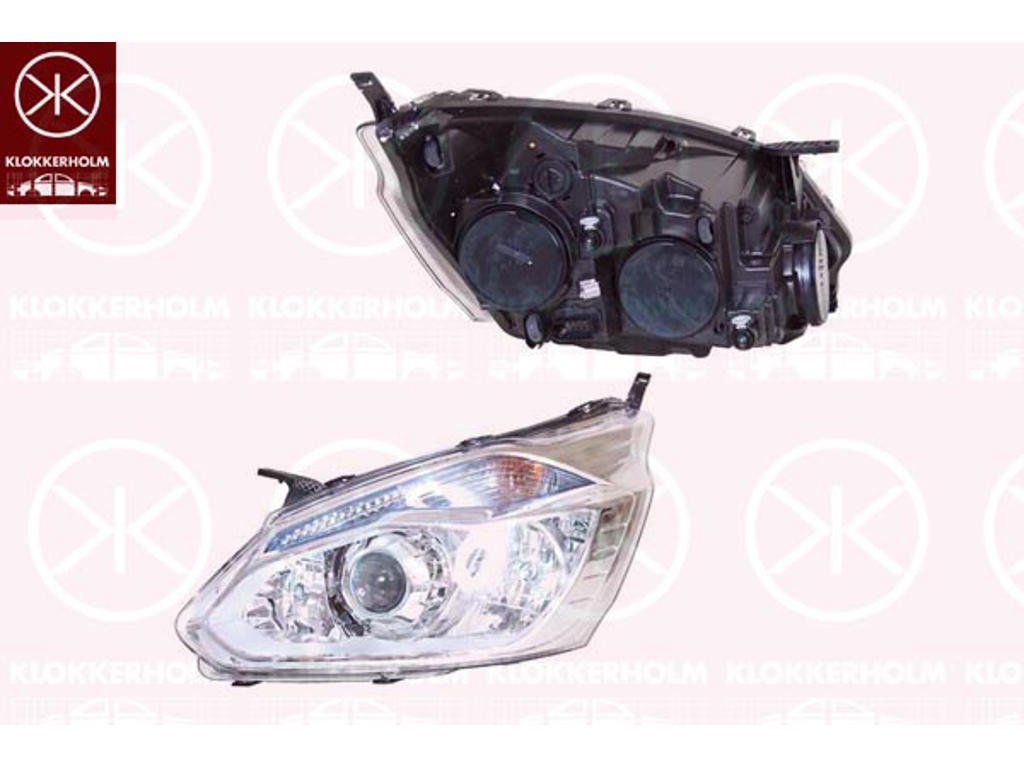 Headlight, Left, H7/H1, H15, with cornering light, with motor for headlamp levelling, Housing Colour: chrome