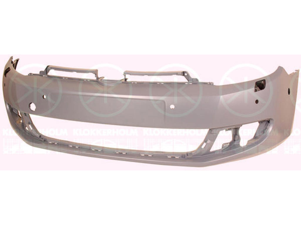 Bumper, Front, not for trim level: GTD,GTI,R-LINE, with hole(s) for washer nozzle, with hole(s) for park assist (parallel parking), Number of bores: 6, w/primer