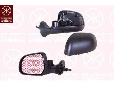 Exterior Mirror, Left, Control: cable pull, Convex
