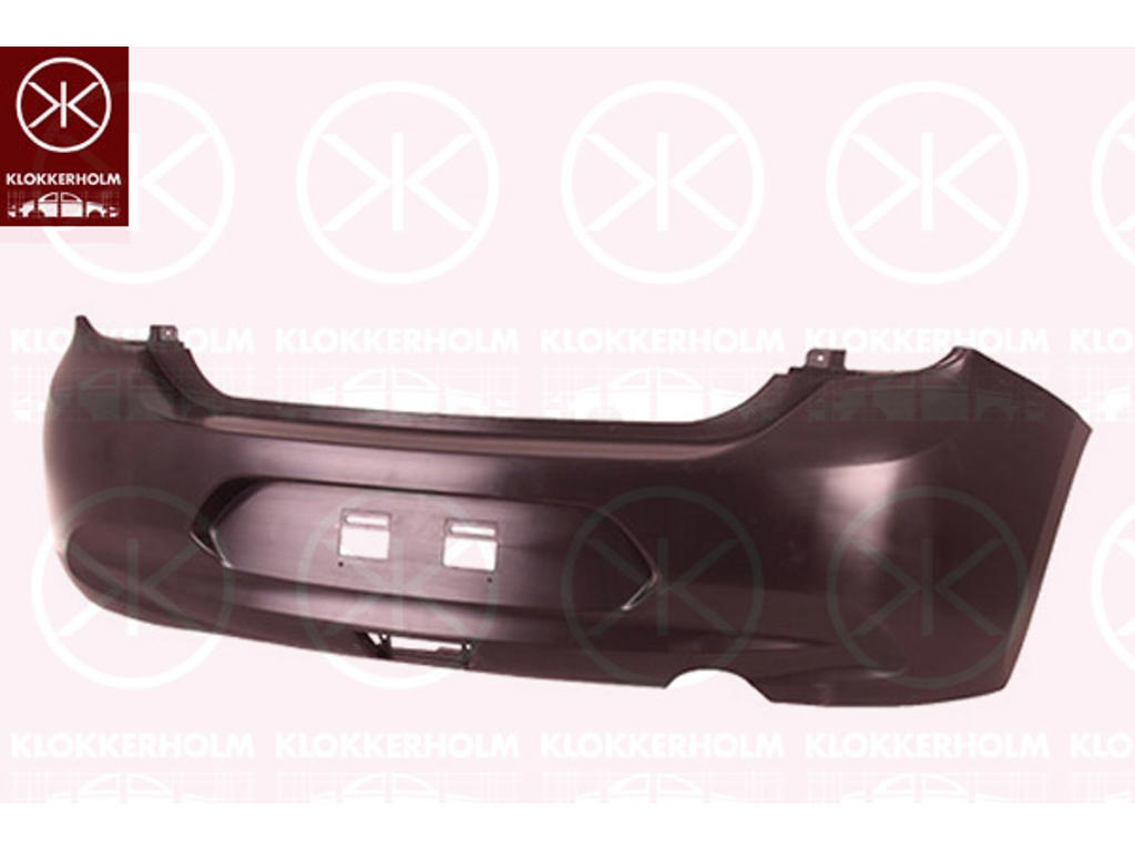 Bumper, Rear, without holes for trim/protective strip, black