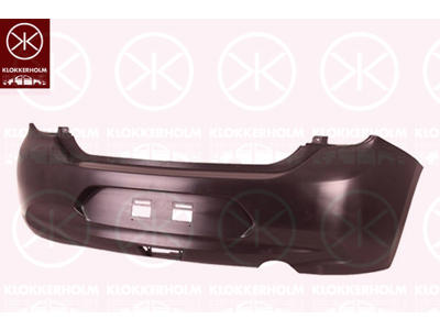 Bumper, Rear, without holes for trim/protective strip, black