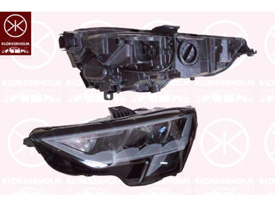 Forlygte, Standard, LED, højre, med kørelys (LED), med indstillingsmotor for LWR, Valeo