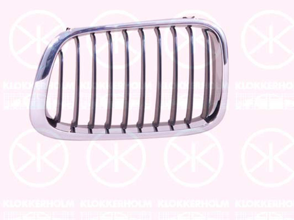 Radiator Grille, chrome/black, Left