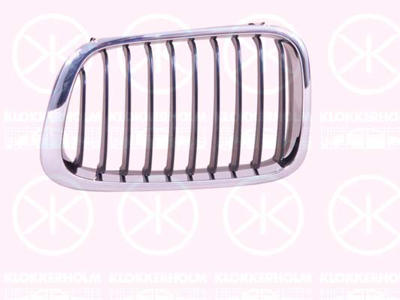 Grille de radiateur, chrome/noir, gauche