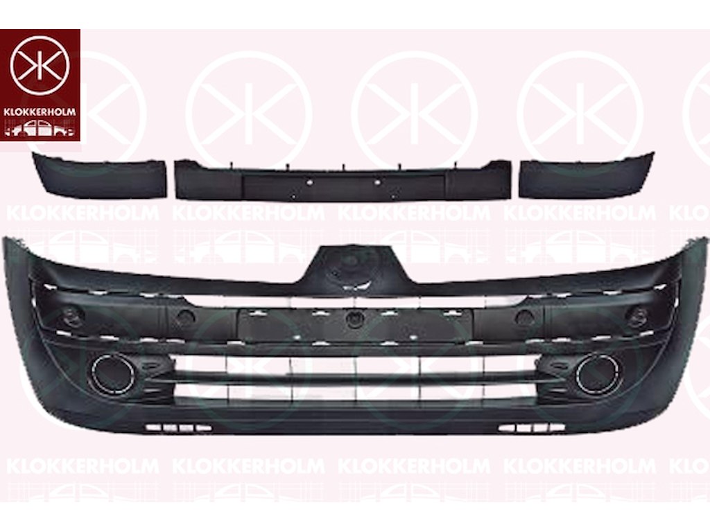 Bumper, w/primer, Front, with arrangement for front fog light