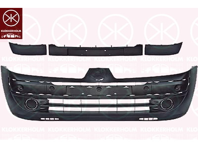 Bumper, w/primer, Front, with arrangement for front fog light