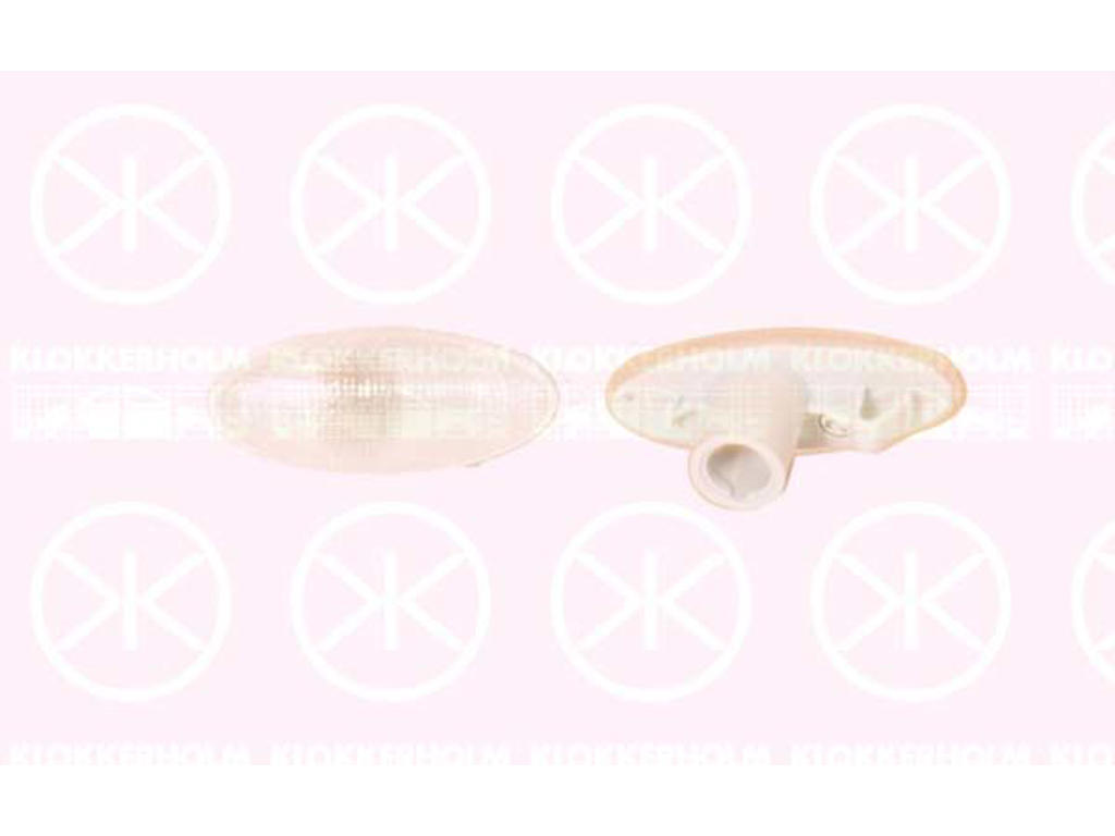 Direction Indicator, without bulb holder, white, lateral installation