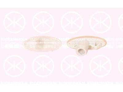 Direction Indicator, without bulb holder, white, lateral installation