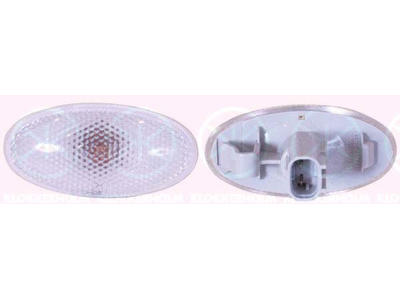 Direction Indicator, with bulb holder, white, lateral installation