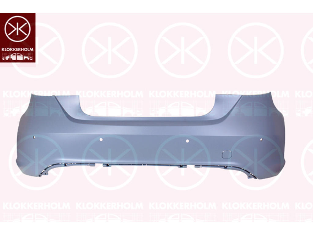 Bumper, w/primer, Rear, with hole(s) for park distance control, Number of bores: 4