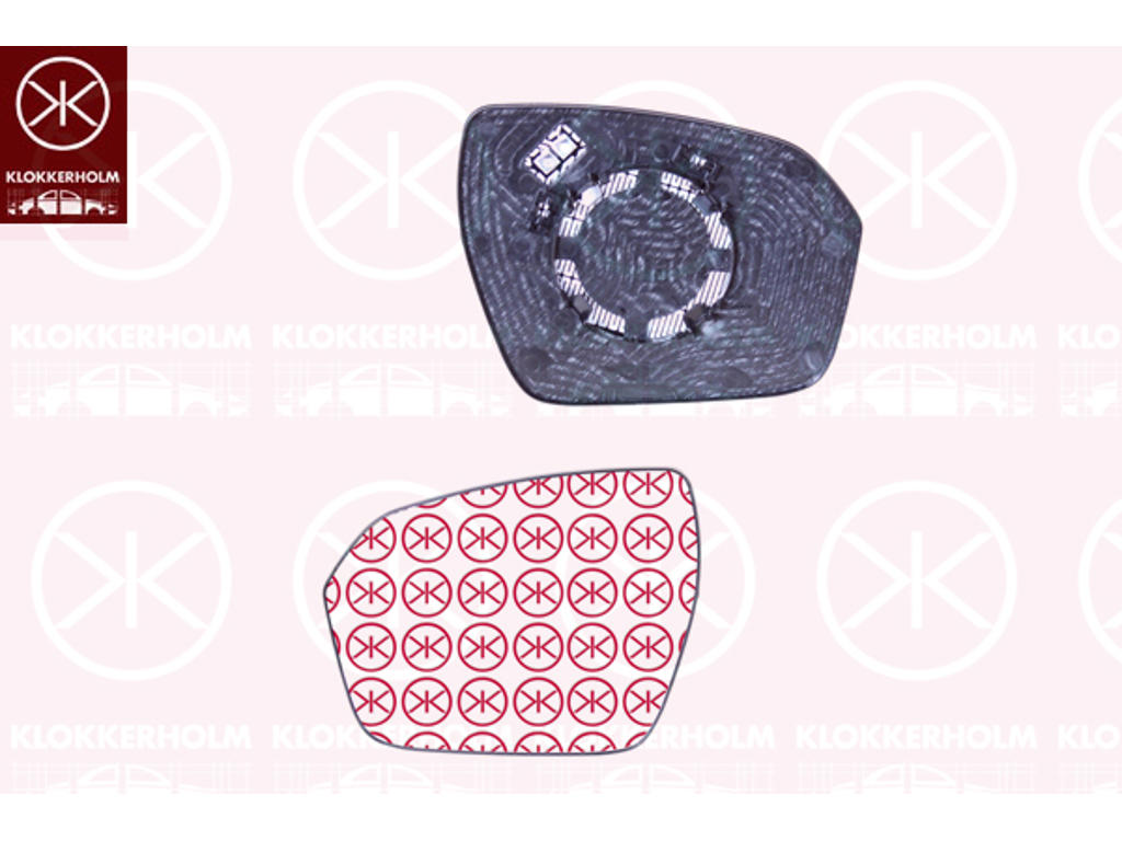 Mirror Glass, exterior mirror, Left, Heatable, Convex