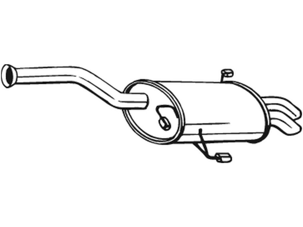 Rear Muffler, See accessories list for additionally required parts:  