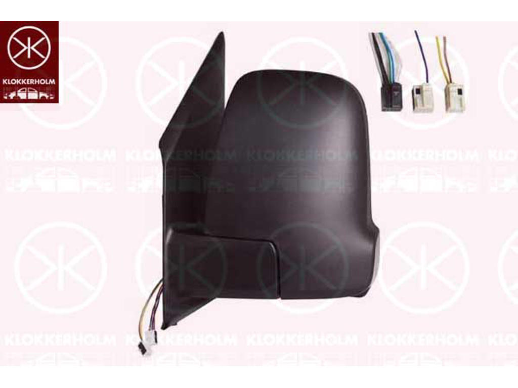 Exterior Mirror, Right, Short mirror arm, for vehicles with blind spot assistant, for electric mirror adjustment, Number of pins: 9, with indicator, Heatable, Convex, T15 16W