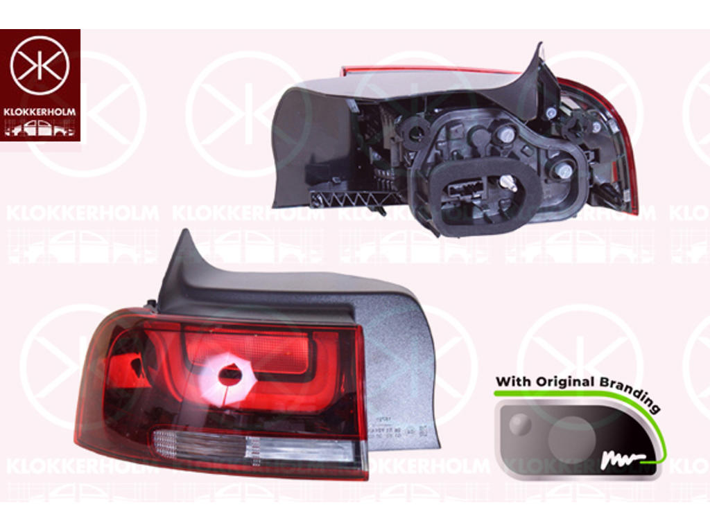 Tail Light Assembly, Left, with lettering, with bulb holder, Valeo