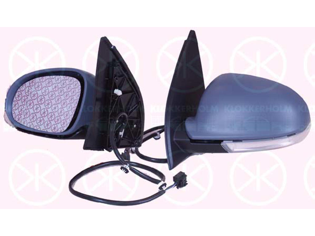 Rétroviseur extérieur, av/primer, avec feu de clignotant, pour ajustage électrique des rétroviseurs, convexe, chauffant, droite, Nombre de contacts enfichables: 7