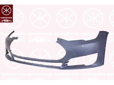 Bumper, w/primer, with hole(s) for park assist (parallel parking), Front, Number of bores: 4