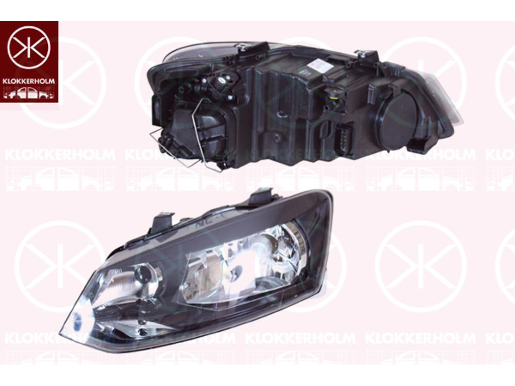 Headlight, H4, with motor for headlamp levelling, Left, Illuminance [lx]: 12.5