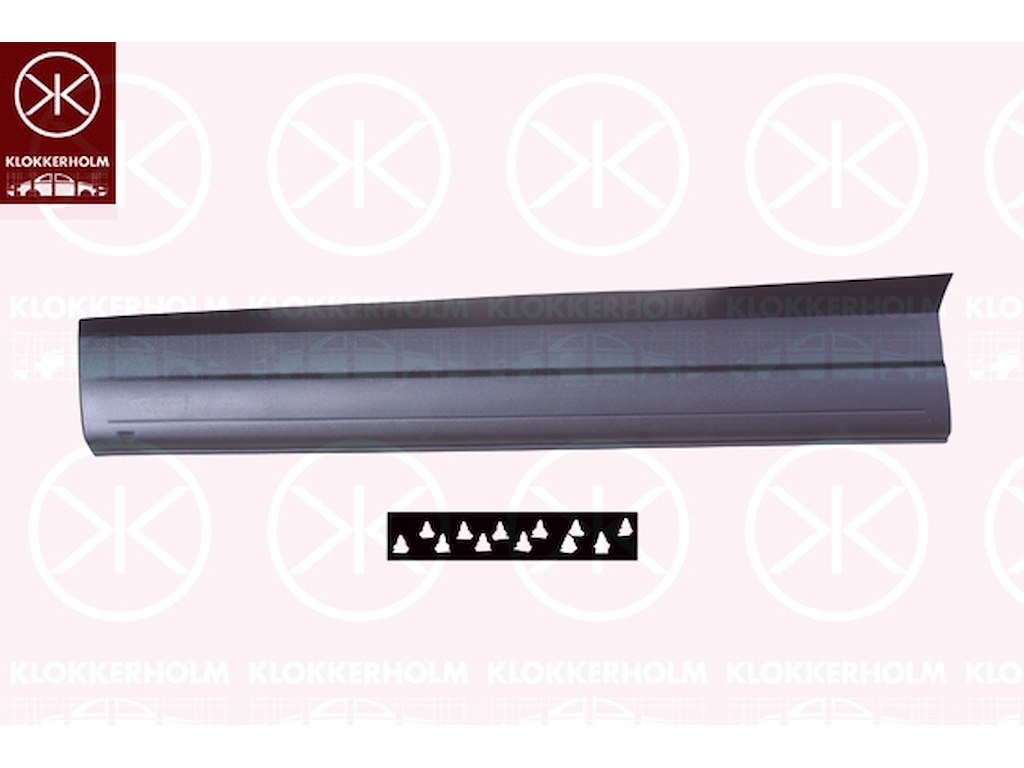 Prydnads-/ Skyddlist, dörr, vänster fram, svart