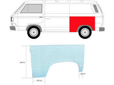 Quarter Panel, Wheel Arch Border, Right Rear, Lower Section