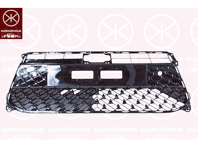 Ventilation Grille, bumper, Front, black, with hole(s) for park distance control, painted