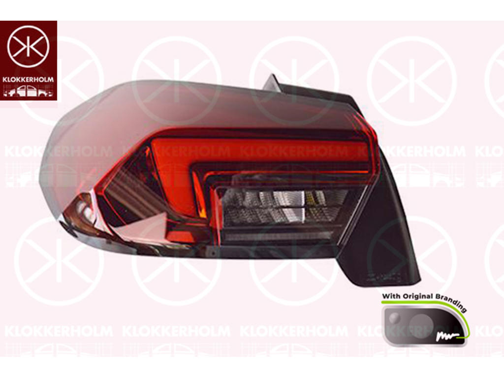 Baglygte, 5-drs, venstre, LED, med skrift, Valeo