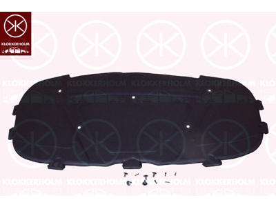 Motorrumsisolation, midterste del, Monteringsside: Motorhjelm