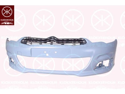 Bumper, w/primer, Front, with hole(s) for park distance control