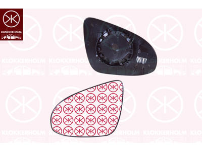 Mirror Glass, exterior mirror, Right, Heatable, OE-type, Convex