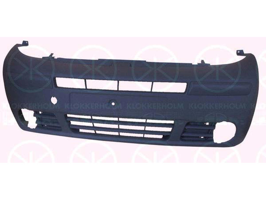 Bumper, Front, grey, with hole(s) for fog lights