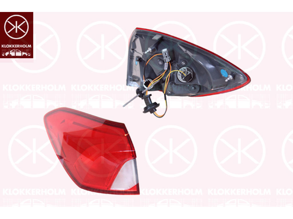 Kombinationsbackljus, Vänster, ytterdel, Fordonsutrustningslinje/-variant: Niveau 1, med lamphållare, Varroc