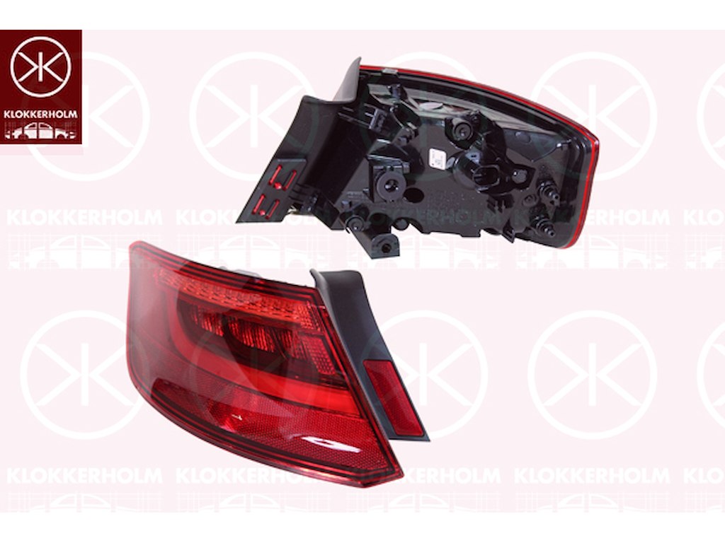 Kombinationsbackljus, 5-drs, Vänster, ytterdel, LED, med lamphållare, AL