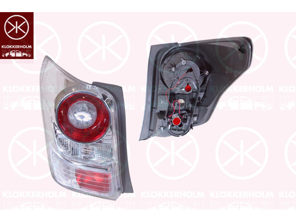 Tail Light Assembly, without bulb holder, Left, Farba