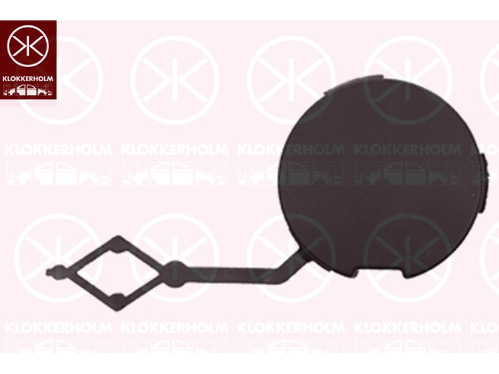 Flap, tow hook, Rear, black