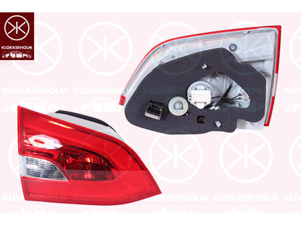 Tail Light Assembly, Right, LED, Inner Section, with bulb holder, Valeo