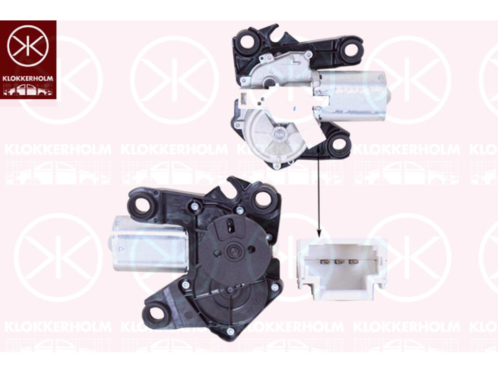 Wiper Motor, Rear, for vehicles with hinged rear window, Voltage [V]: 12