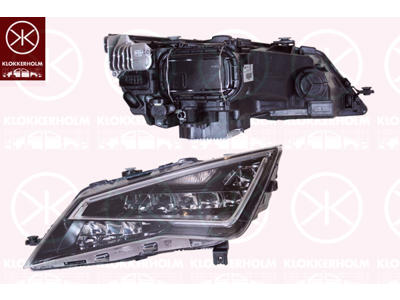 Forlygte, højre, Lysstyrke [lx]: 20, LED, med indstillingsmotor for LWR, Valeo