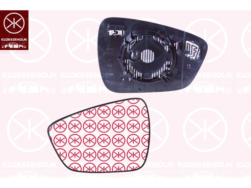 Mirror Glass, exterior mirror, Left, Heatable, Aspherical