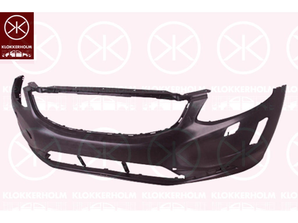 Bumper, w/primer, Front, black, with hole(s) for fog lights, with hole(s) for washer nozzle