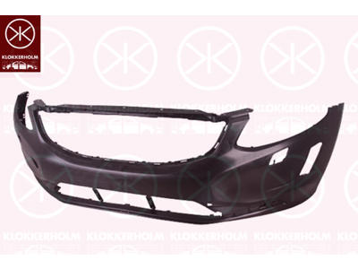 Bumper, w/primer, Front, black, with hole(s) for fog lights, with hole(s) for washer nozzle