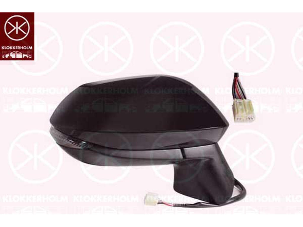 Exterior Mirror, Right, for electric mirror adjustment, Number of pins: 6, with indicator, Heatable, Convex, w/primer
