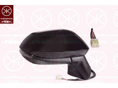 Exterior Mirror, Right, for electric mirror adjustment, Number of pins: 6, with indicator, Heatable, Convex, w/primer