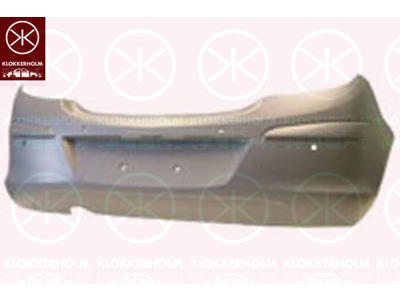 Bumper, w/primer, 5-drs, Rear, with hole(s) for park distance control, not for trim level: Sport, GSI, XSI, SRI