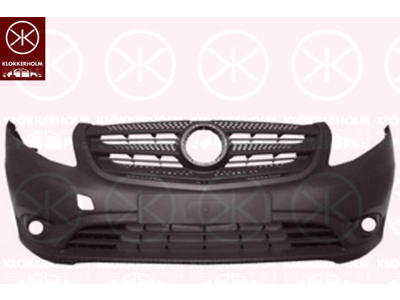 Bumper, Front, grey, with hole(s) for fog lights