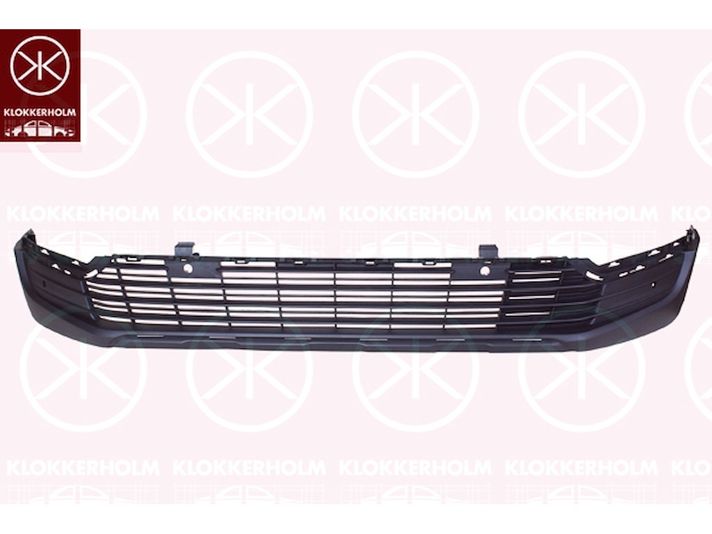 Bumper, Front, black, with hole(s) for park distance control, Lower Section, Number of bores: 4