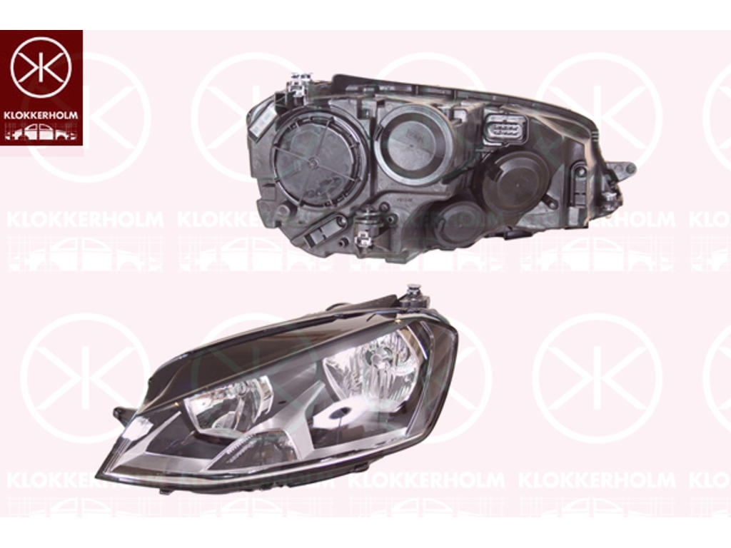Headlight, Right, Illuminance [lx]: 25, H7, H15, with motor for headlamp levelling
