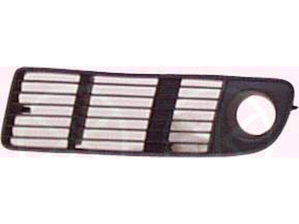 Ventilation Grille, bumper, with ventilation slots, black, Left Front, with hole(s) for fog lights, Outer section